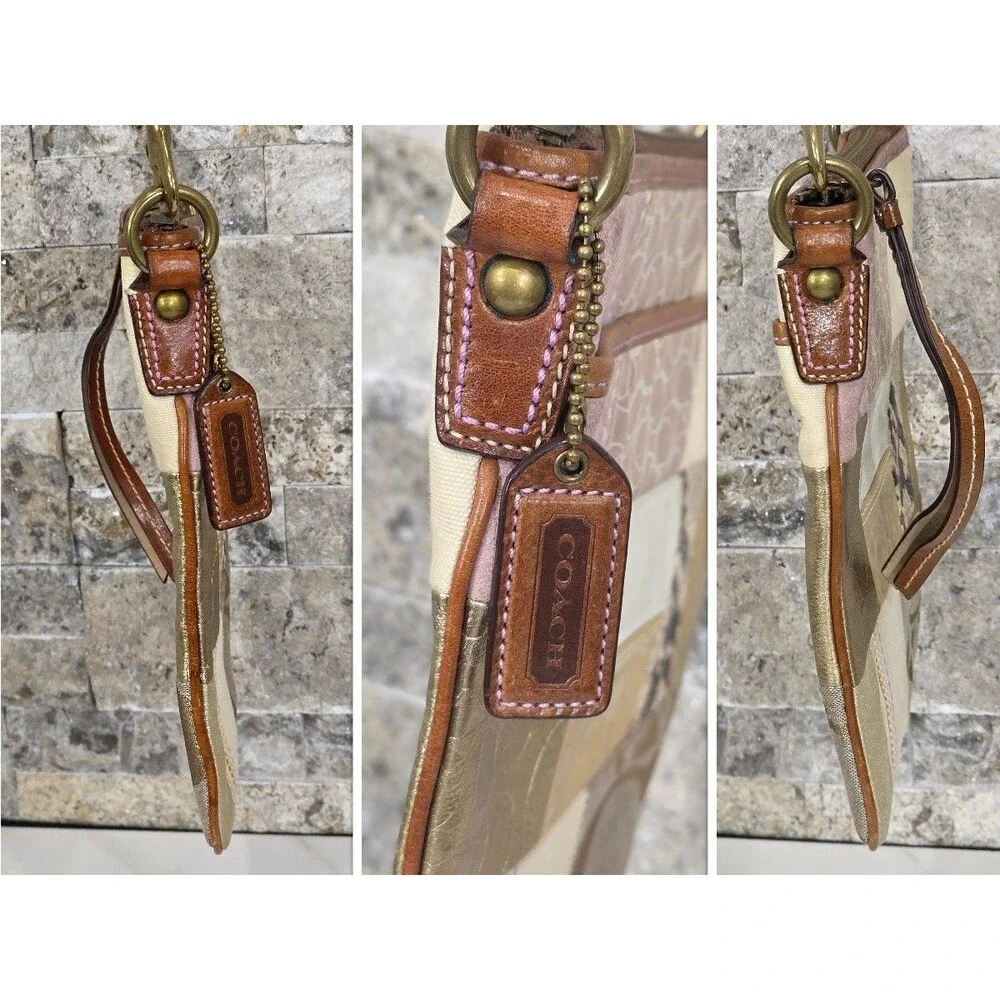 Coach Vintage Y2K Patchwork Crossbody Canvas Leather Bag Boho Indie Festival - Picture 9 of 16